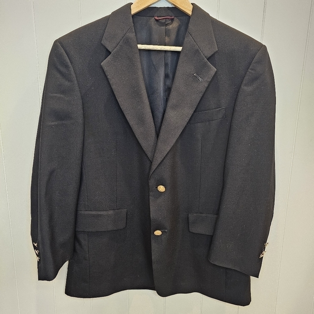 Hart Schaffner & Marx Blazer Men's Black Single Breasted Double Button Office